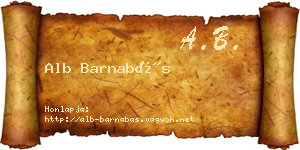 Alb Barnabás névjegykártya