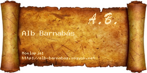 Alb Barnabás névjegykártya