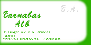 barnabas alb business card