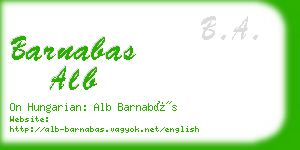 barnabas alb business card